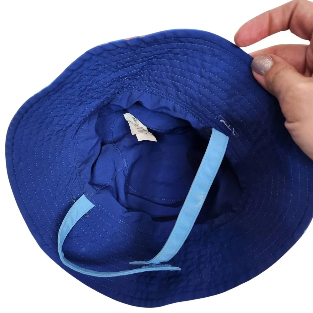 Patagonia Sun Hat Unisex 6-12M Blue Fish Print Wide Brim Summer Beach Ocean